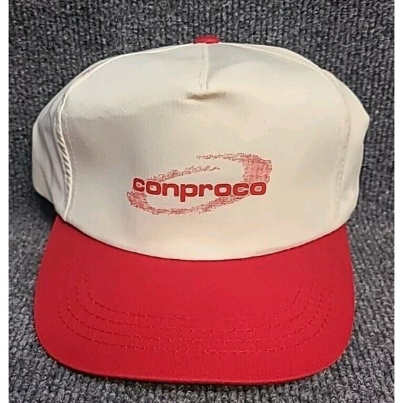 Vintage Conproco Yupoong SnapBack Trucker Hat Cap White/Red - Picture 1 of 7
